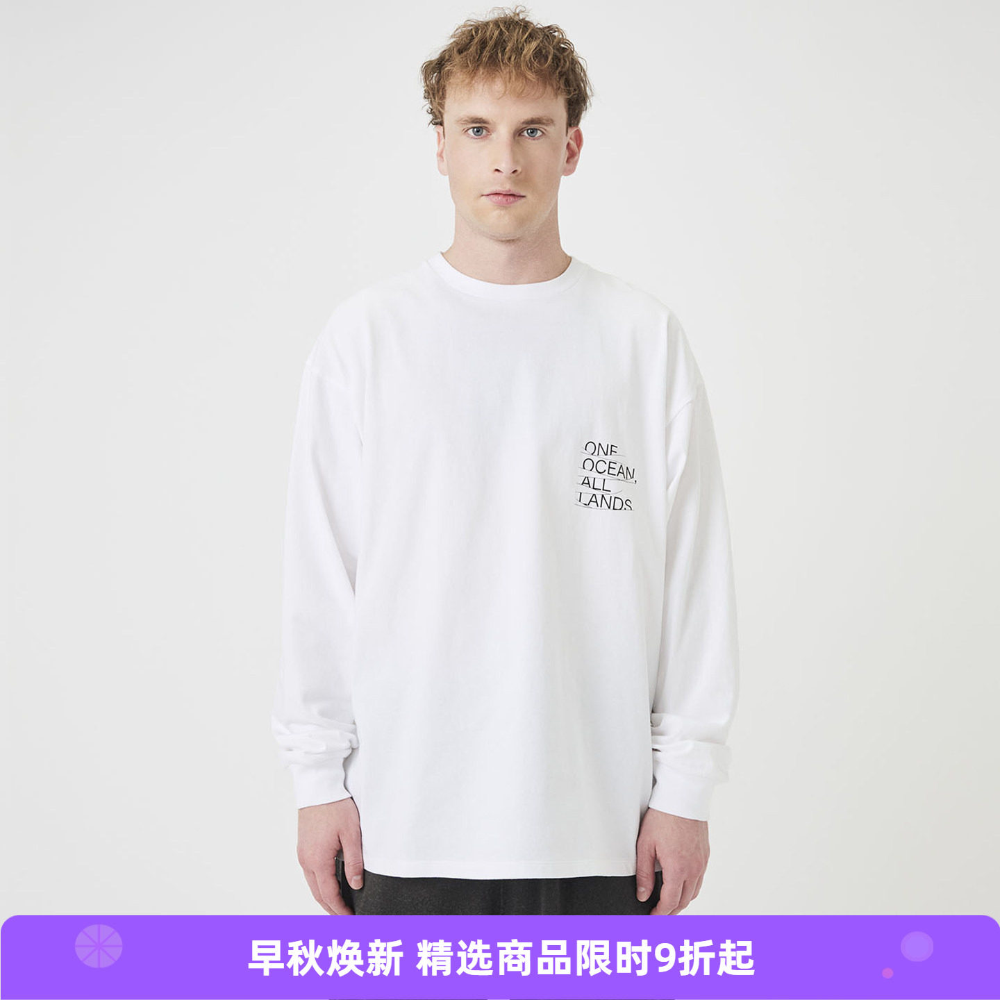 nanamica OOAL Graphic Long Sleeve男女款有机棉宽松长袖圆领T恤图片