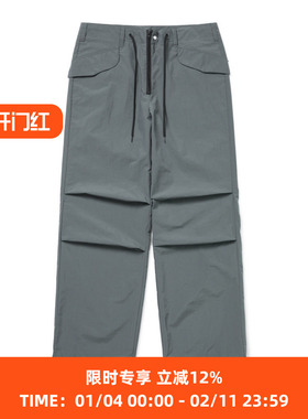 endlessness 孙阳同款机能立体剪裁工装直筒长裤裤脚抽绳宽松