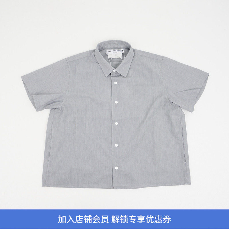 YAECA Relaxed Short S/S(Woman) 女装短款棉丝混纺短袖衬衫