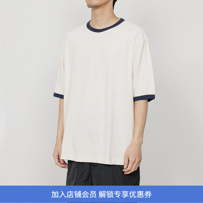 marka RINGER PILE TEE 有机棉毛巾撞色圆领短袖T恤