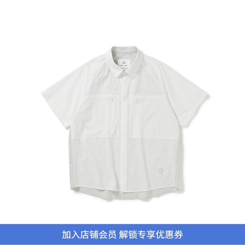 WHEELS and WIND Air Ctrl背后拼接透气伸缩性运动短袖衬衫