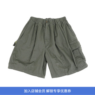 is-ness Herringbone 6-Pocket Shorts 水洗加工宽松工装短裤