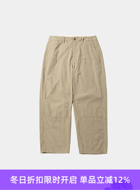 meanswhile Memory Peach Double Knee PT绒棉宽松锥形军事风长裤