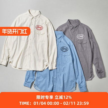 Mountain Research HOLIDAY Shirt 6oz牛仔布工装风刺绣标语衬衫