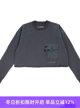 and wander PE waffle short length T (W)华夫格女装短款长袖T恤