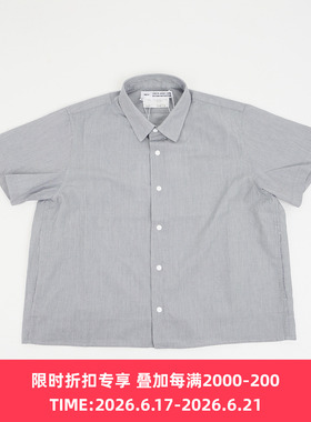 YAECA Relaxed Short S/S(Woman) 女装短款棉丝混纺短袖衬衫