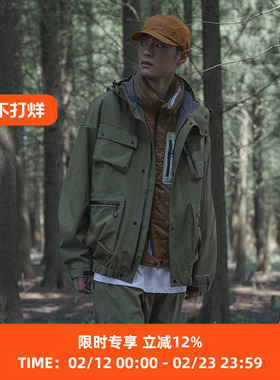 WHEELS and WIND 男女款3L特氟龙面料机能性连帽冲锋衣夹克外套