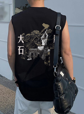 seal原创 大石碎胸口 摇滚 音乐节 乐队230g可拆卸纯棉背心