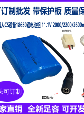 真人CS装备专用11.1V2600mah锂电池组/池战/凯光/合鼎/铭恒12V充