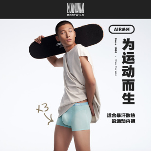 内裤 3件包男士 四角 WILD春夏粘合打孔平角裤 BODY