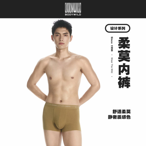 BODYWILD爱慕新款OK裤装腰平角裤男士内裤莫代尔四角裤ZBN23A
