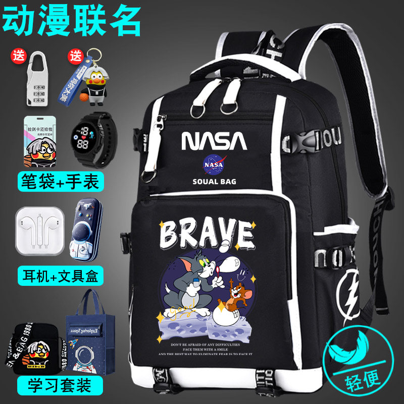 猫和老鼠动画联名双肩包背包书包初中高中大学生校园出行轻便大包