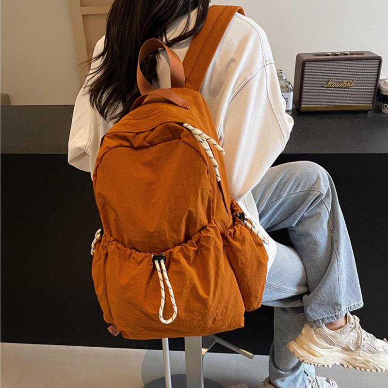 时尚尼龙日韩百搭简约双肩包背包休闲轻便学生成人男女帆布出行大