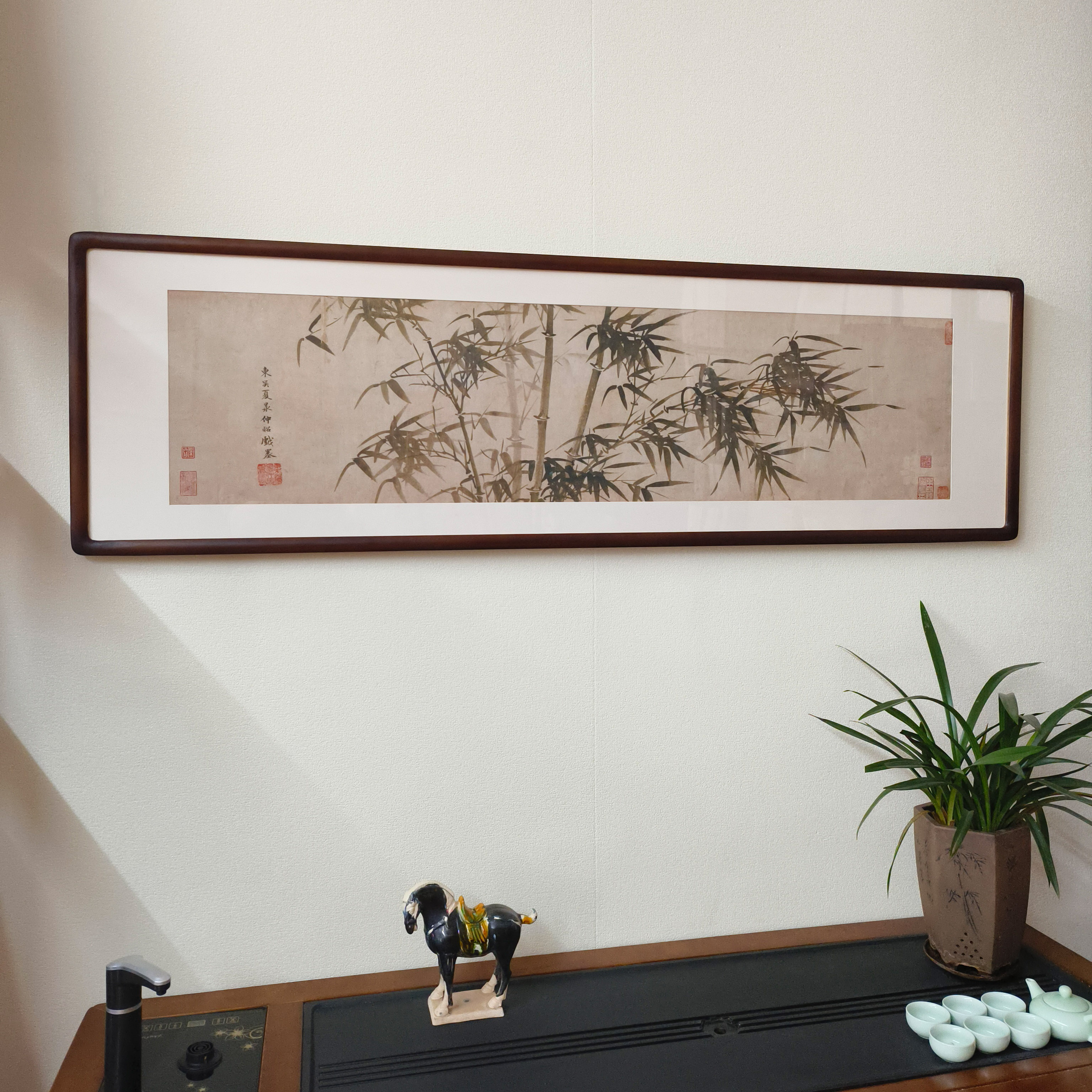 夏昶墨竹图古代名画水墨画新中式装饰画客厅书房办公室背景墙挂画