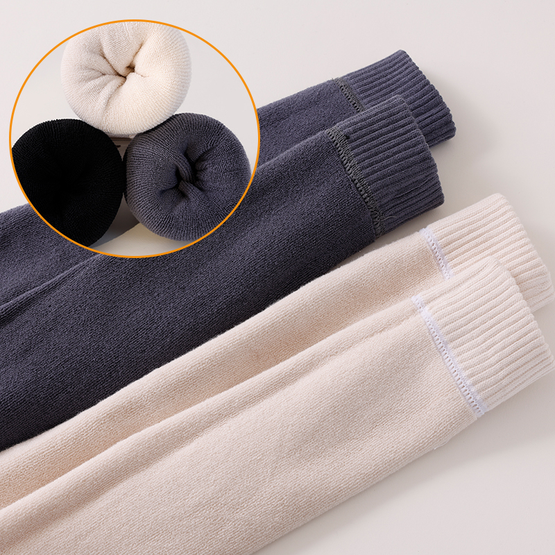 冬季加绒加厚儿童护膝护腿长筒套毛圈保暖腿套男女童过膝打底袜套