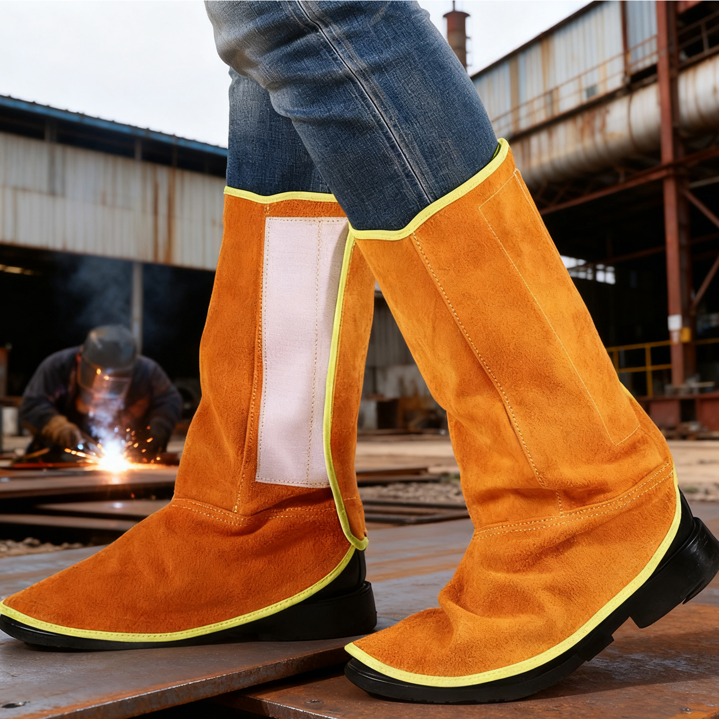 牛皮护脚罩电焊护脚 护腿 脚盖电焊工防烫劳保防护脚套护脚盖