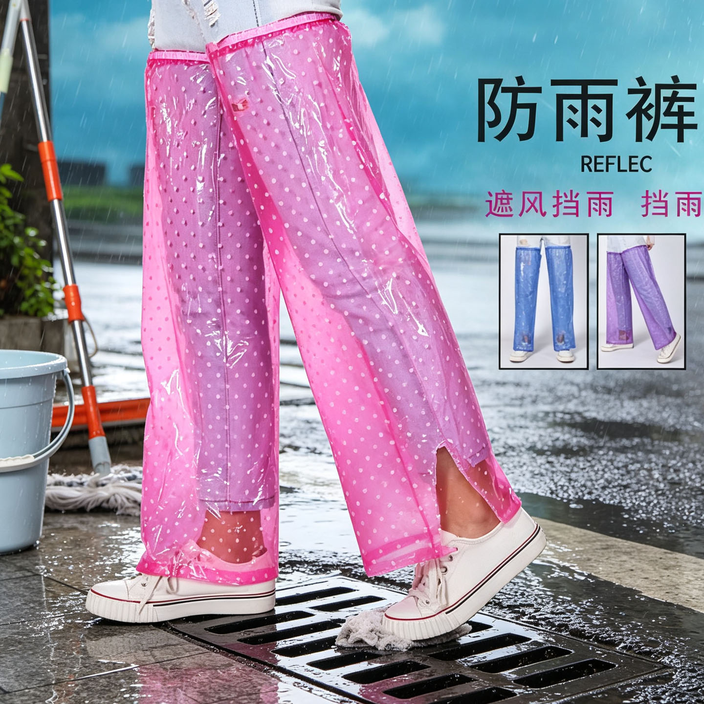 雨裤防水男女下半身成人防暴雨