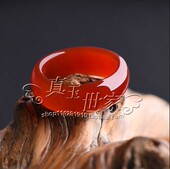 款 天然正品 男女玉扳指尾戒时尚 包邮 A货玛瑙玉髓戒指冰种红色指环