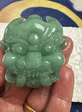 霸气正品东陵玉牛鬼头绿色晴水平安皮带扣腰带扣男女腰佩挂件