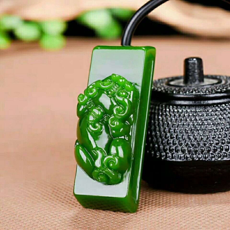 双层和田色玉绿色玉皮带扣挂件男士貔貅招财进宝腰佩双层玉石男款