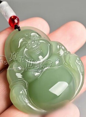 玉吊坠女弥勒佛大肚笑佛