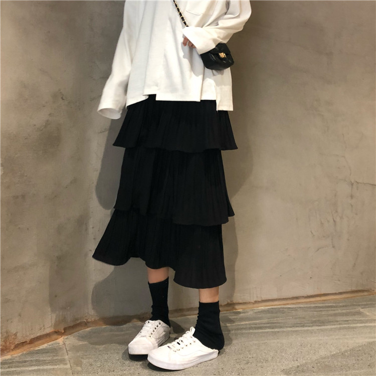 蛋糕裙半身裙2019新款褶皱层层雪纺百褶长裙高腰显瘦中长裙子女装在类目 女装/女士精品, 半身裙中 - 来自Buy2taobao.com提供专业的淘宝代购服务