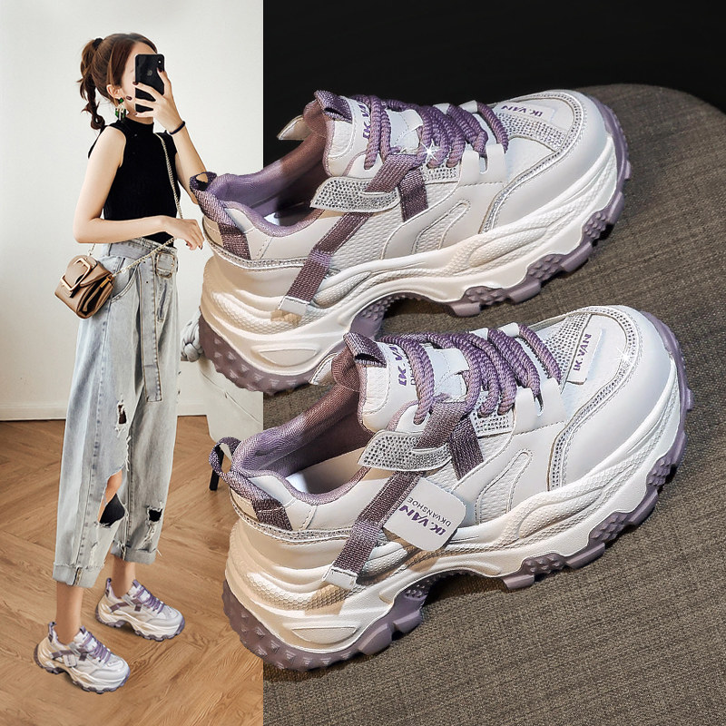 2026春季新款超火厚底老爹鞋女加绒保暖内增高小白运动休闲鞋爆款,女鞋,老爹鞋,淘宝优惠券,粉丝福利购,淘宝优惠卷