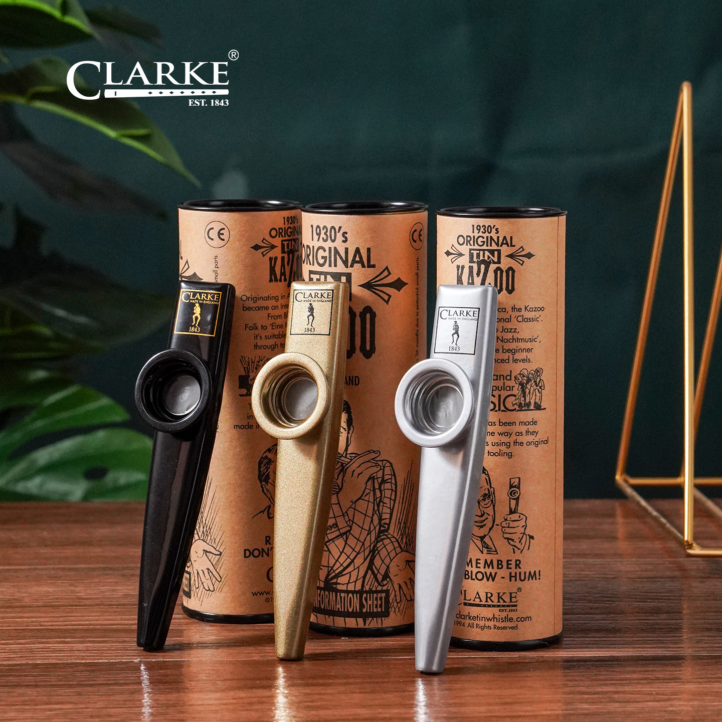Clarke卡祖笛专业演奏级新型笛子卡祖笛子旗舰店口笛金属乐器高级