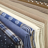 盐系可露丽风手工样布组 棕蓝配色大肠发圈娃衣DIY布料半斤称