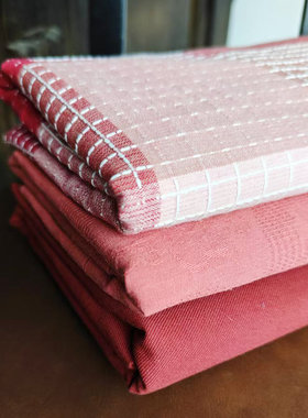 复古红色纯棉布组 41013 小格子样布 30*30cm小样