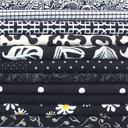 水墨黑娃衣手工布料半斤 黑白色系棉花娃娃DIY面料论斤清仓