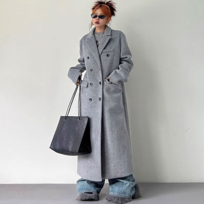 女士长款毛呢外套大衣