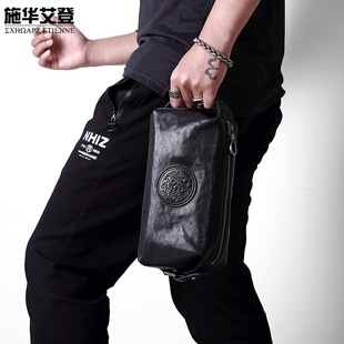 枕头包头层牛皮大容量简约男士 2026新款 休闲男式 真皮男包时尚 新款