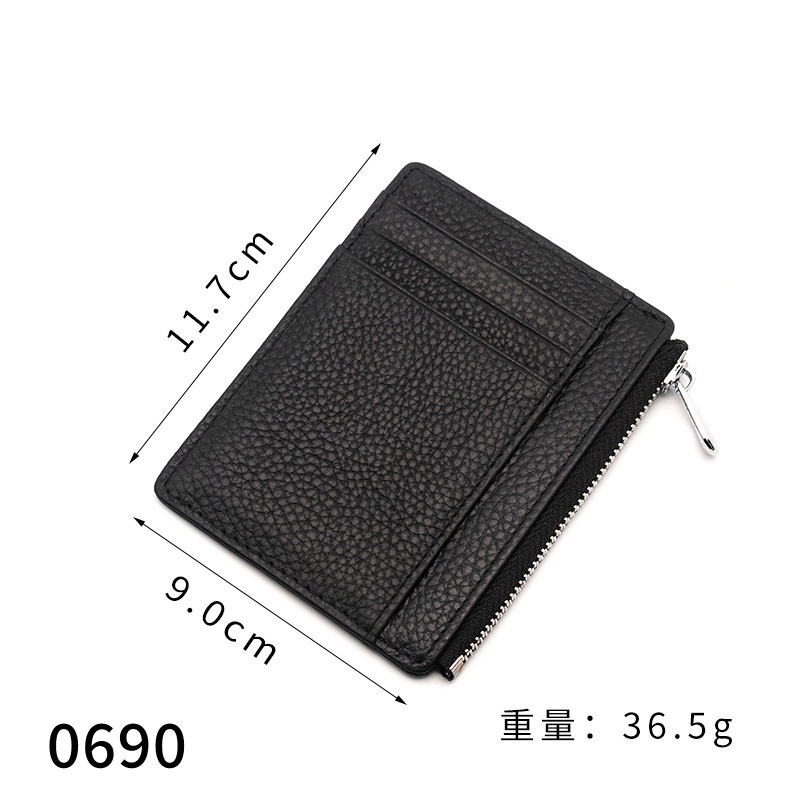秋冬真皮拉链男女款双面卡包证件卡夹头层牛皮薄款证件名片钱夹