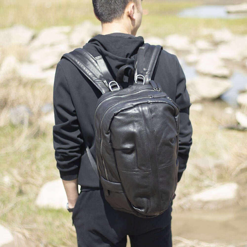 旅行通勤大容量头层牛皮双肩包真皮背包男女旅行包登山包手工原创