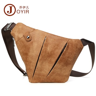 休闲骑行斜挎胸包头层牛皮男士 胸包时尚 真皮男士 秋冬跨境热销款