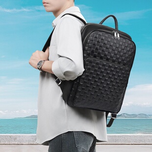 旅行背包时尚 真皮男包大容量压花男式 休闲头层牛皮 新品 2026新款