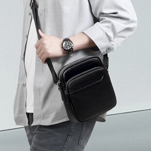 简约轻便包真皮男式 时尚 百搭男包感头层牛皮斜挎包男士 2026新款