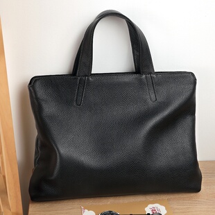 手提包头层牛皮商务电脑包大容量 男款 2026新款 真皮男包休闲横款