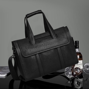 秋冬新款男包真皮男士手提包牛皮电脑包15.6寸商务大容量公文包