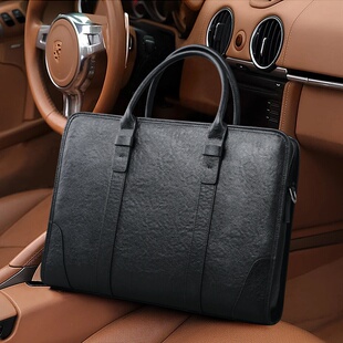 商务男式 真皮男包横款 公文包头层牛皮电脑包大容量 新款 2026新款