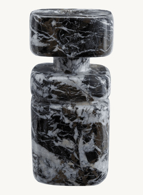 巴基斯坦摆件 现代轻奢撞色大理石堆叠几何花瓶桌面软装装饰摆件