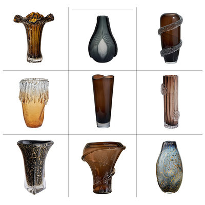 轻奢透明玻璃花器摆件