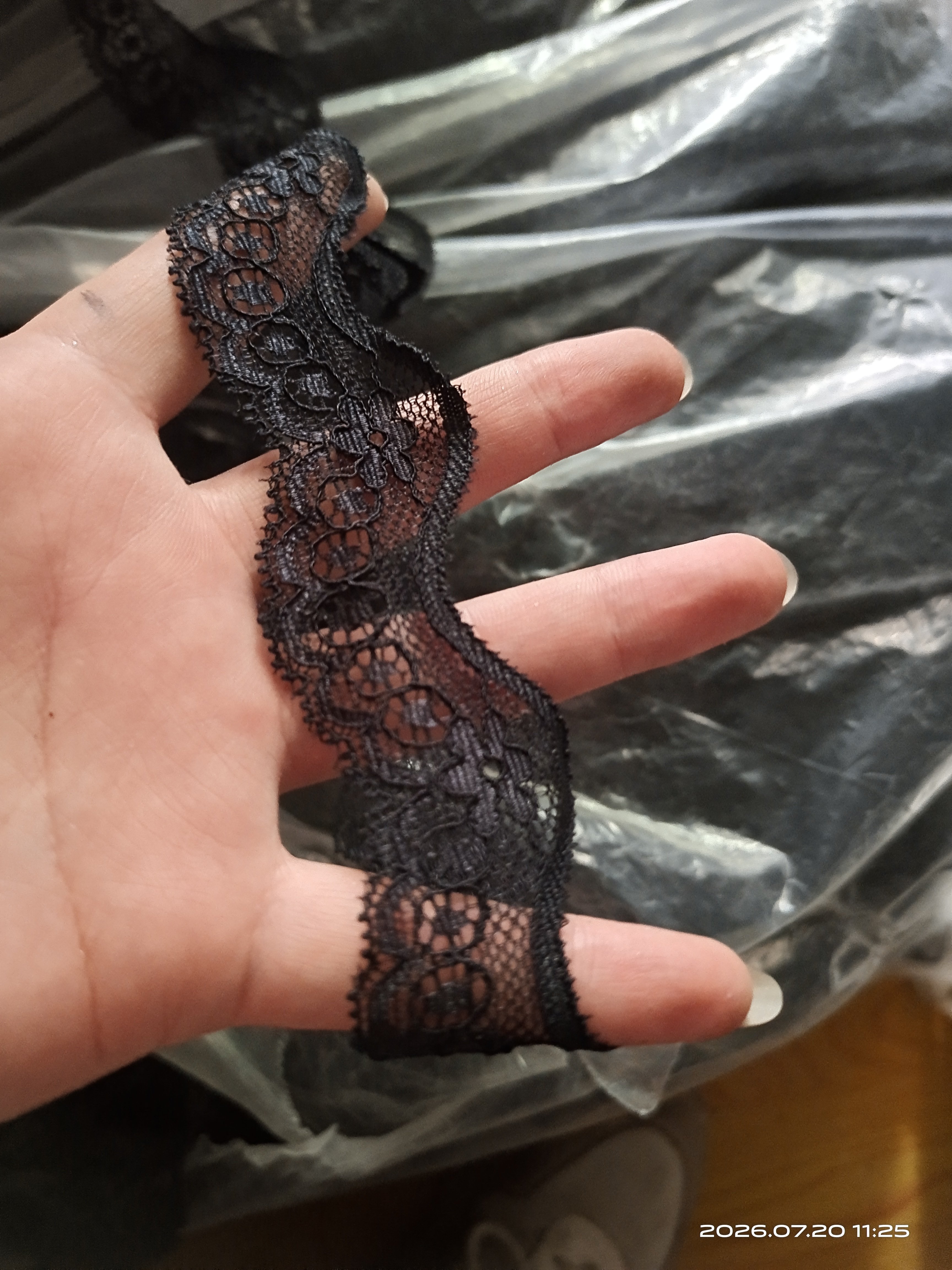 波浪黑色刺绣蕾丝花边辅料手工DIY 发饰裙边布艺衣服裙摆装饰一斤