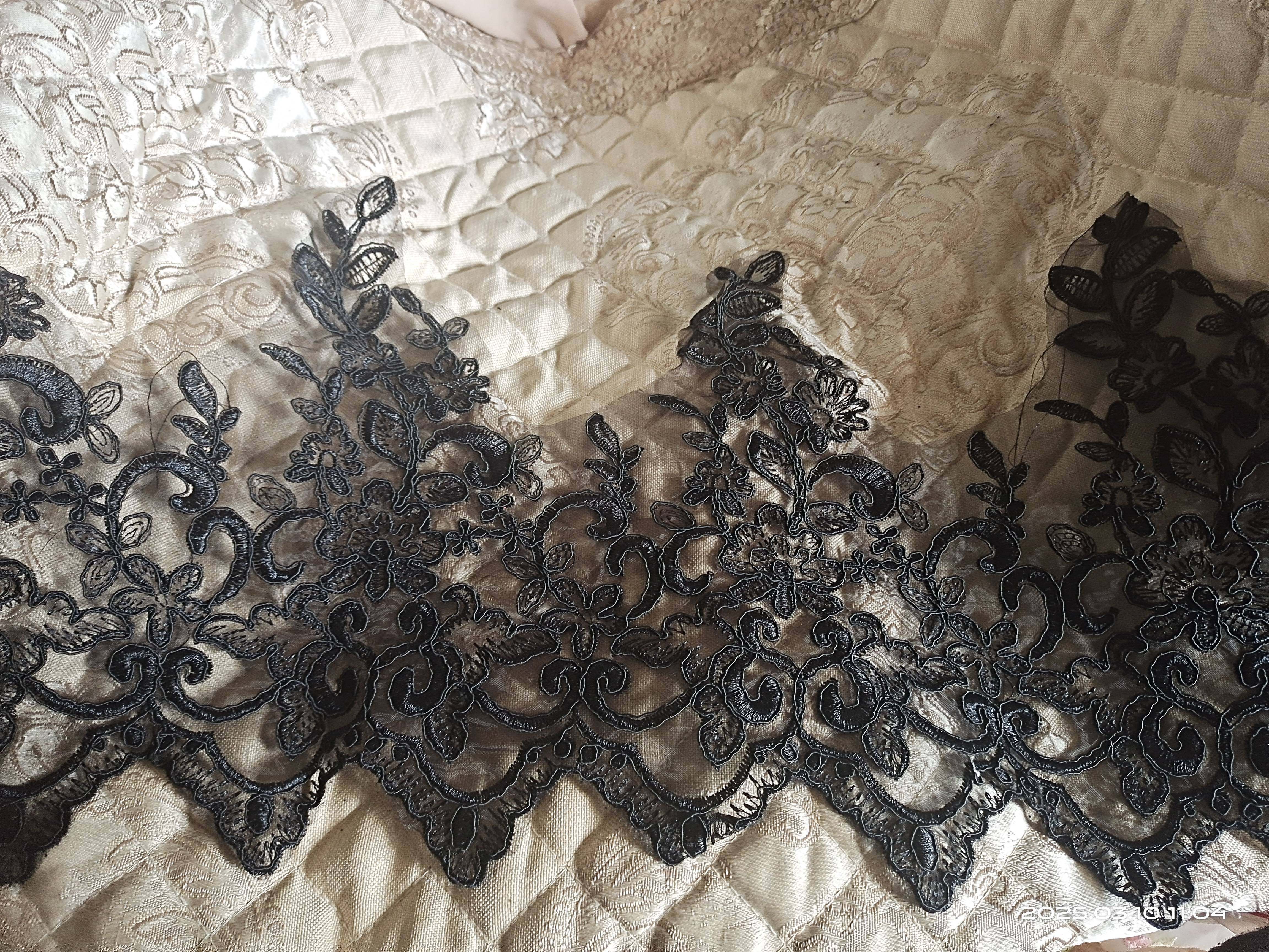 精致黑色欧根纱龙骨车骨刺绣花边 服饰辅料裙边娃衣发饰称斤一斤