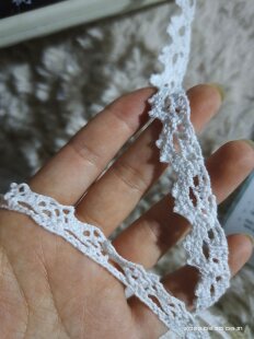 白色单边涤棉线花边 服饰辅料裙装娃衣芭比发饰装饰配件称斤一斤