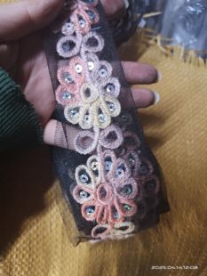 饰布艺称斤一斤 民族风款 毛线花网纱亮片花边 服装 服饰辅料裙边装