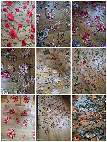 a027网纱刺绣绣花布料手工面料