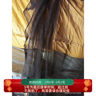 D379亮粉烫粉黑色网纱布料礼服连衣裙半身裙服装面料称斤一斤