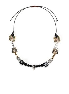 EVAE原创设计美式蝴蝶笑脸嘻哈项链男款潮流痞帅暗黑风亚文化配饰